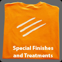 Apparel priting special finishes